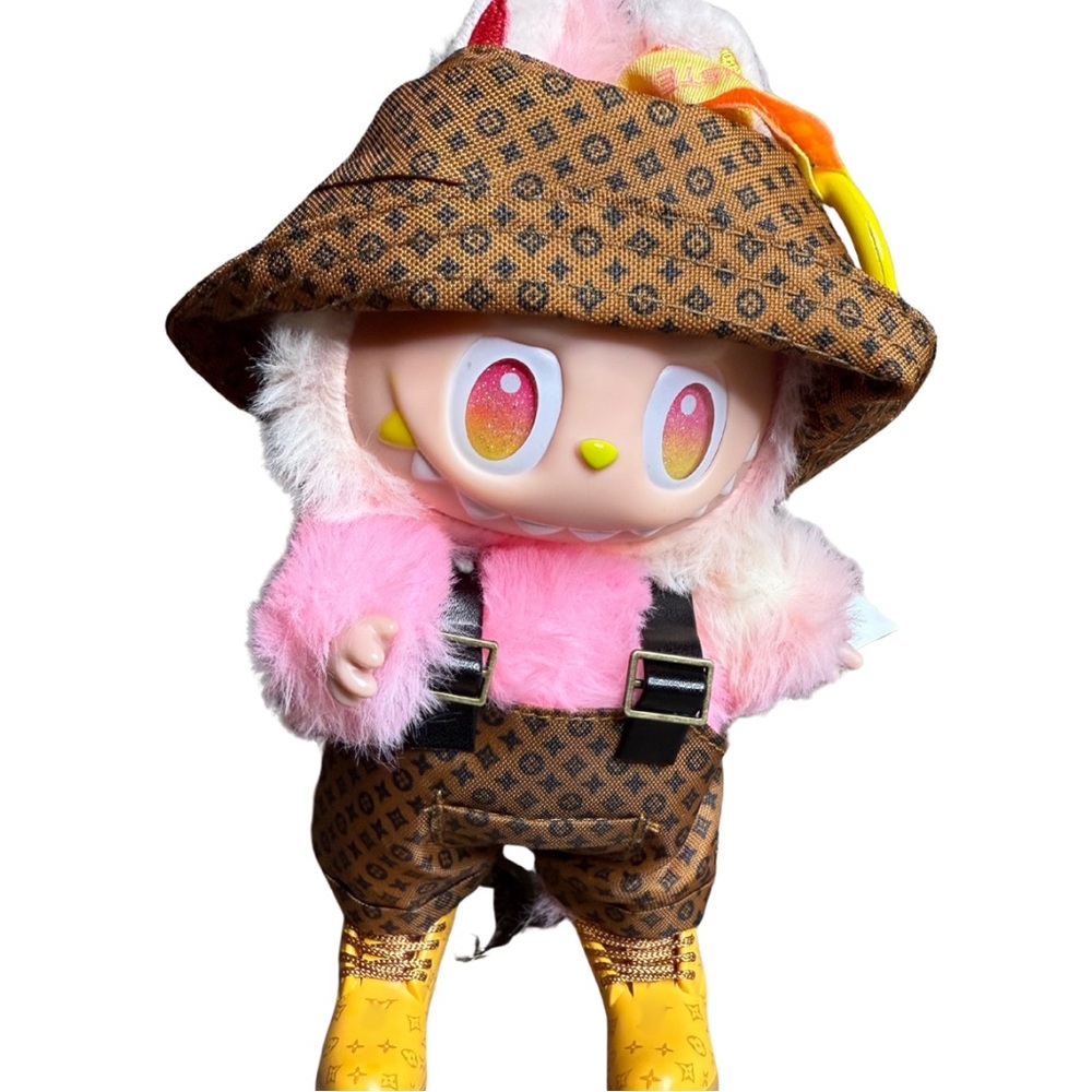 Labubu 3 Piece Outfit – Hat, Overalls & Convertible Shoes (Doll Not Included)
